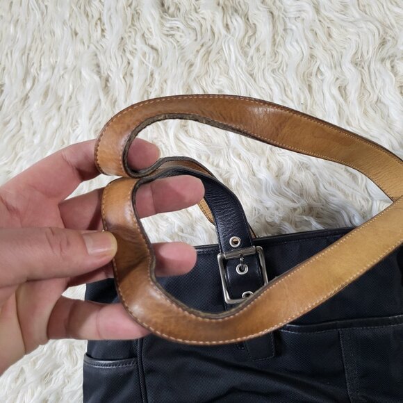 Coach Black Nylon / Leather Tote Bag Handcrafted in Turkey - Picture 11 of 16